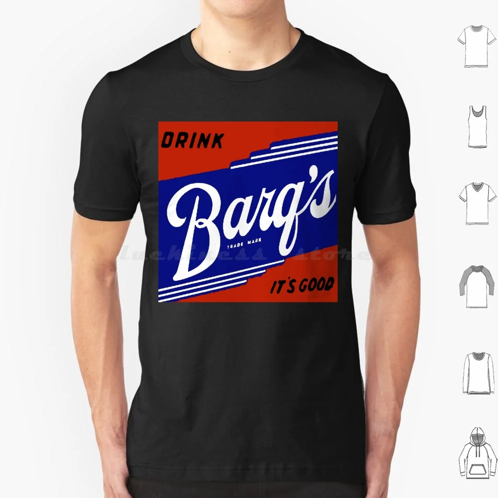 Barq's Vintage Sign Camiseta de algodón para hombres y mujeres, estampado DIY, Barqs, letrero Vintage, bebida, Soda, bebida, comida, cerveza carbonatada, Creme Soda