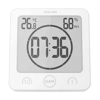 Digital Bathroom Wall Clock Timer,Waterproof for Water Spray,Touch Screen watch,Temperature Humidity wall clock for Shower room