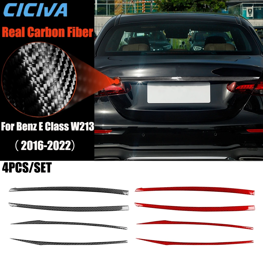 

Carbon Fiber Car Accessories Trunk Decorative Modified Exterior Trim Cover Sticker For Mercedes Benz E Class W213 2016-2022