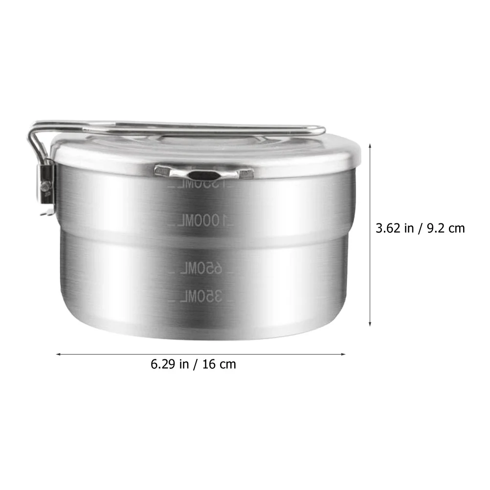 

Round Portable Bento Box Stainless Steel Food Holder Leakproof Design for Camping Travel Hiking Picnic Lunch Container