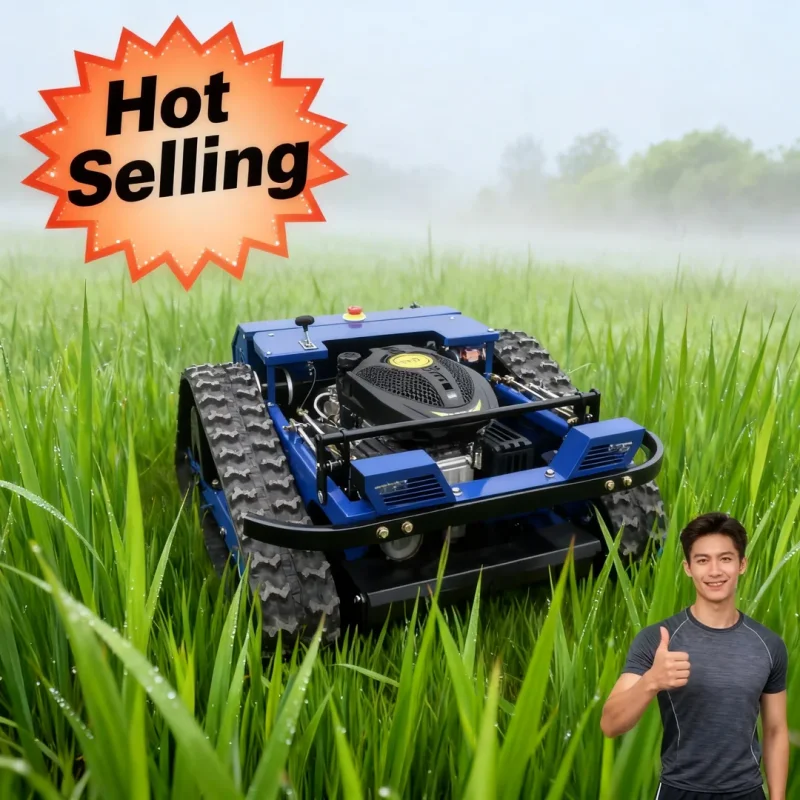

Customized 360° Rotating All-Terrain Remote Control Crawler Mower Electric Start Household Lawn Shrub Maintenance