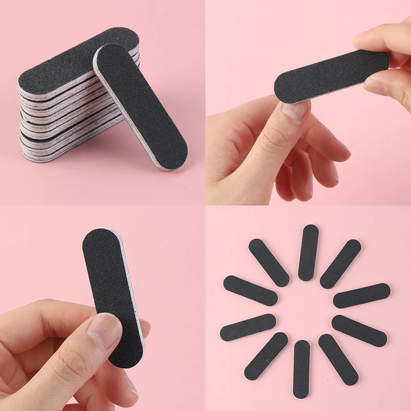 10pcs 미니 네일 파일 샌드페이퍼 버핑 젤 폴리 셔 리무버 짧은 네일 팁 연마 그라인딩 버퍼 매니큐어 도구