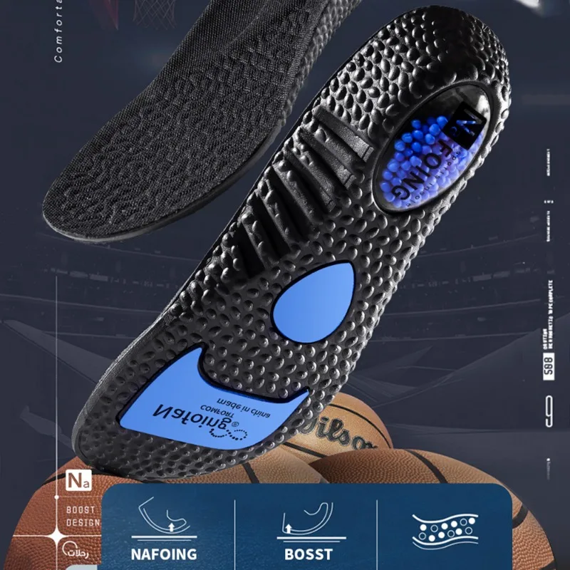 Sport Insoles for Shoes Sole Shock Absorption Deodorant Breathable Cushion Running Insoles for Feet Man Women Massage Care Pads