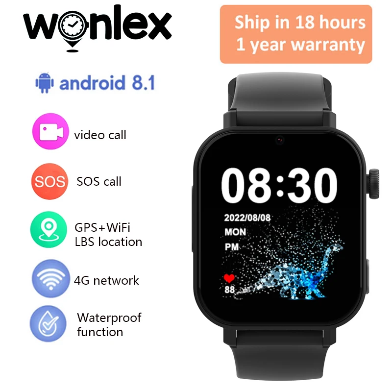 Wonlex KT36 4G Smart Watch Kids GPS WiFi Location Tracker SOS Alert Video Call Google Play Store Sport Children Smart Watch 2025