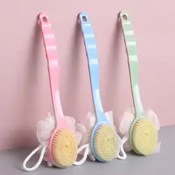 2 in1 lange Griff reiben Bade bürste weiches Haar Bade kugel Bade bürste aus Brush back Blumen artefakt mit Bade gürtel k1w4