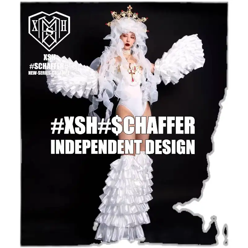 

Новый женский готический костюм «Зомби-невеста» для Хэллоуина, для выступлений на сцене, для певиц и танцевальных коллективов, на Хэллоуин, в стиле DS Bar, на заказ