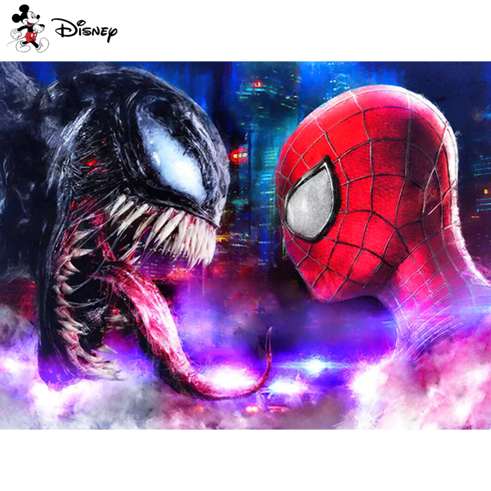 5D Diamant Malerei Cartoon Venom volle Runde DIY Diamant Mosaik Marvel Porträt Spider-Man Kinder Geschenk