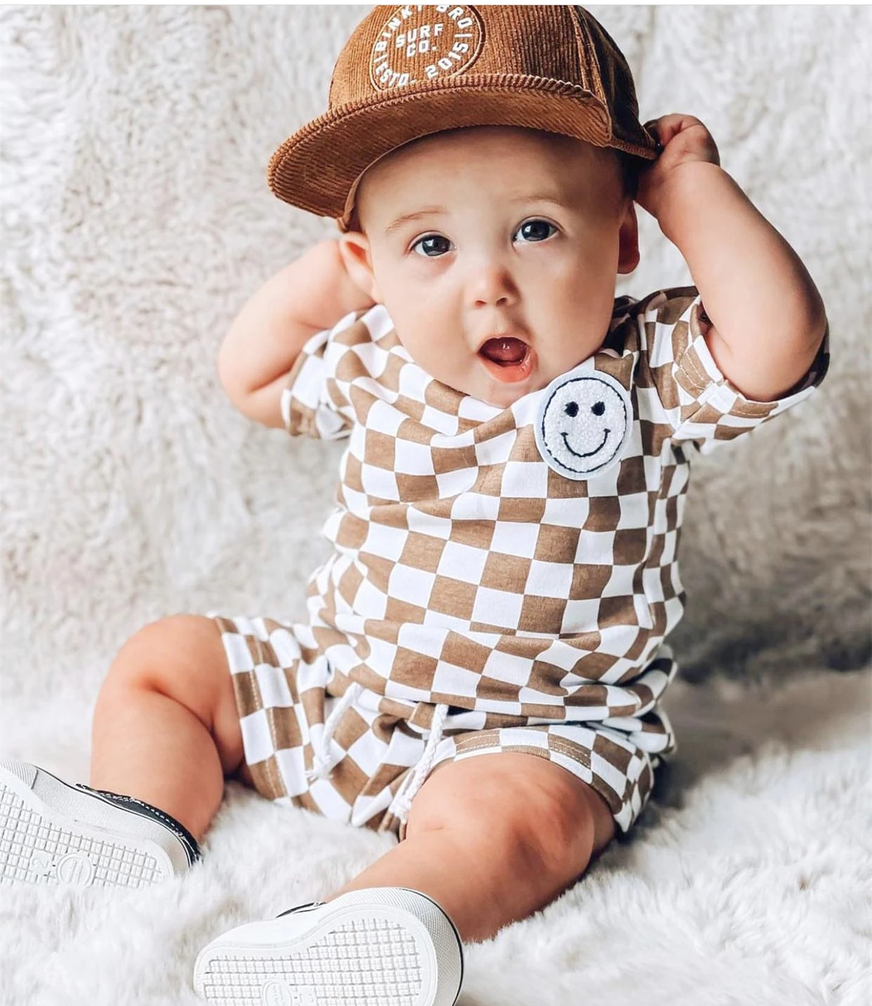 KuKitty Toddler infant Baby Boy Clothes Sets Fashion Plaid Short Sleeves O-Neck T-shirt Top + Short Pants Summer Newborn Outfits