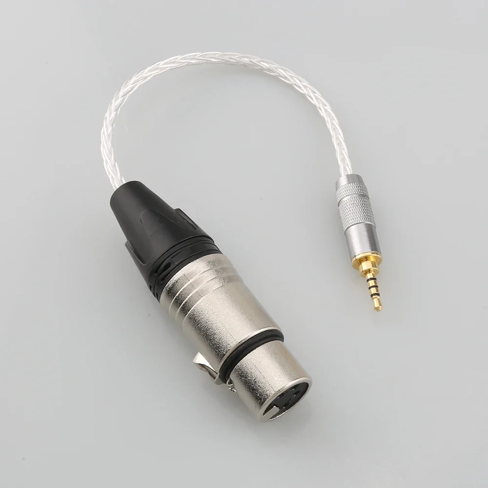 Audiocrast banhado a prata 2.5 para cabo xlr 2.5mm trrs macho balanceado para 4 pinos xlr cabo adaptador de áudio fêmea balanceado