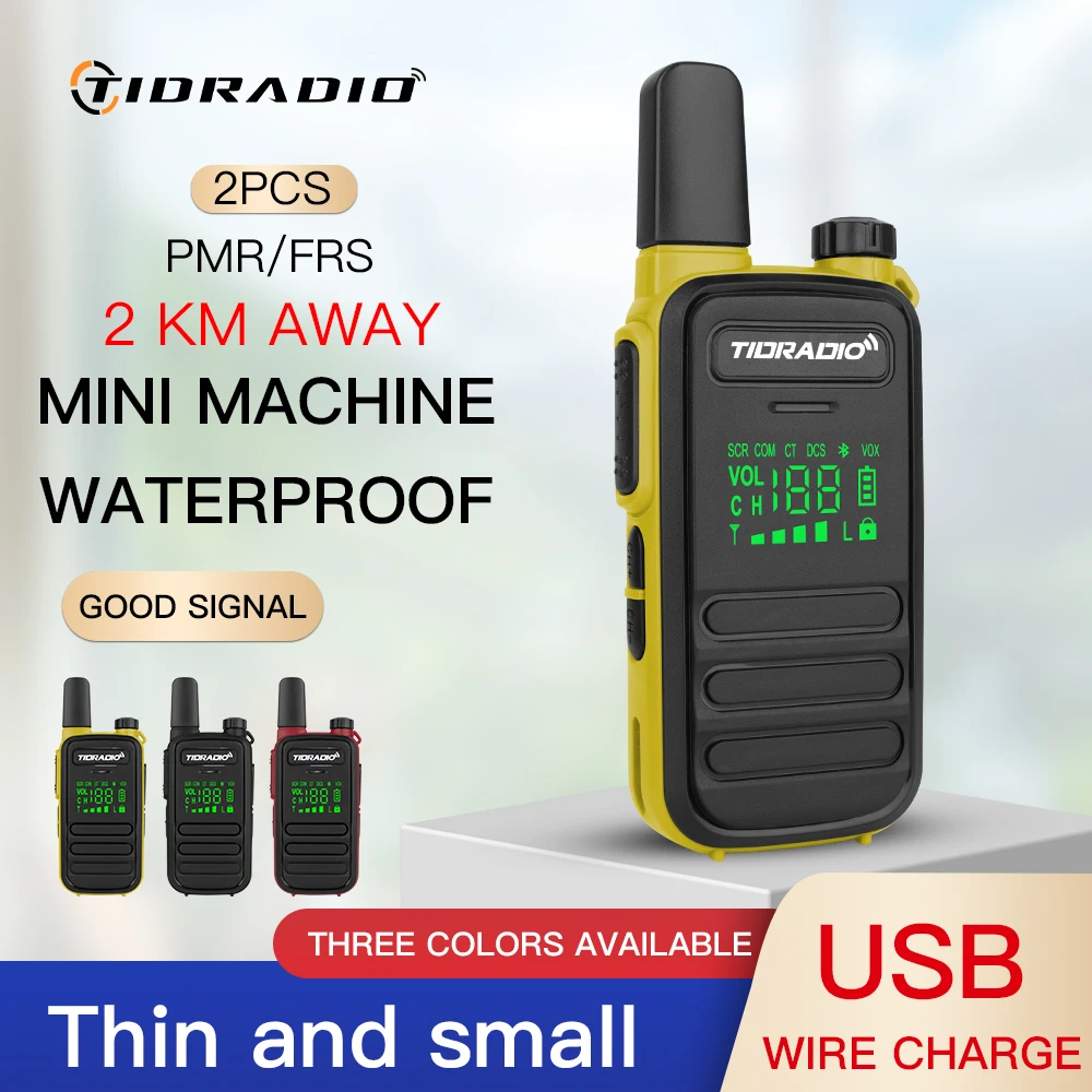 TIDRADIO M11 2 pz PMR/FRS portatile Mini Walkie Talkie IP55 impermeabile senza licenza NOAA programmazione Wireless Mini Radio