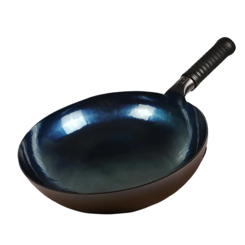 Handmade iron pan cooking old-fashioned household round bottom non-stick pan uncoated