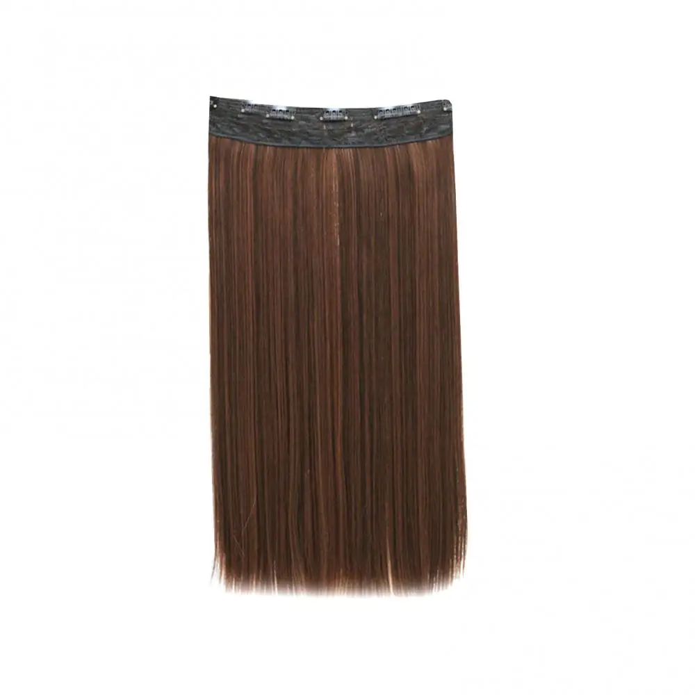 Extensiones de Cabello sintético, coleta larga y recta con Clip, resistente al calor, Ombre