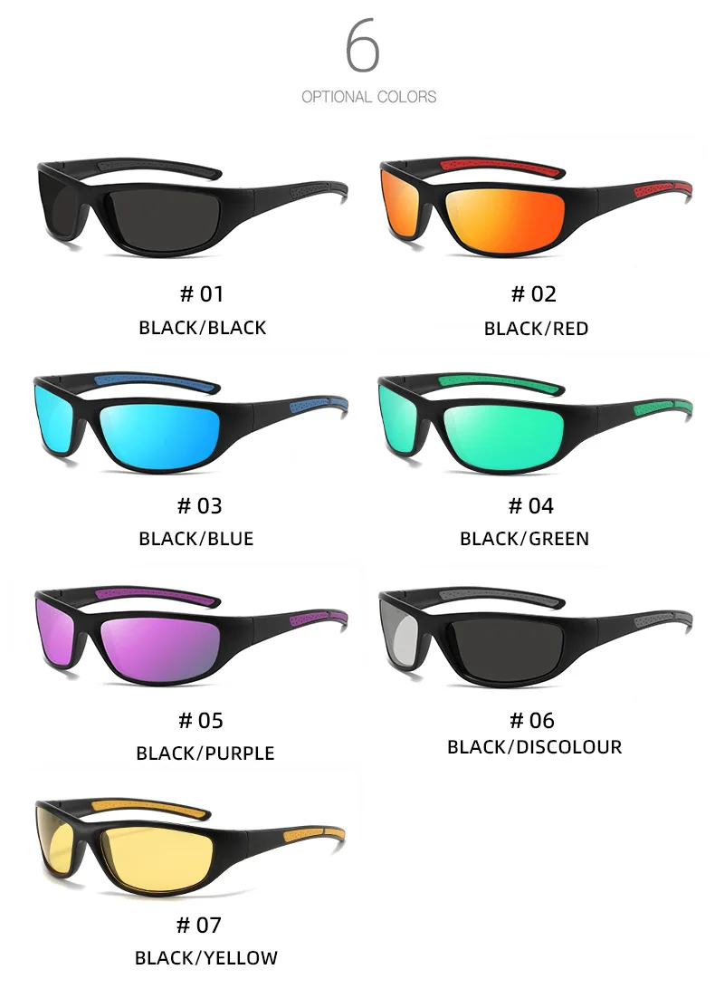 Polarisierte Sonnenbrille Herren- und Damenmode Outdoor-Sport Fahrradbrille Kleiner Rahmen PC Bunte Sonnenbrille – Detail 8