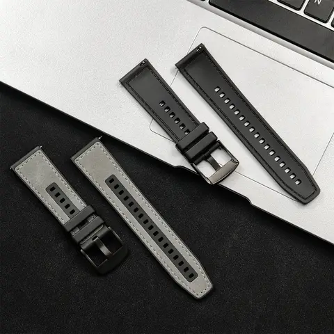 22mm lädersilikonarmband för Huawei Watch GT5 5Pro GT4 46mm ersättningsarmband för Samsung Galaxy Watch 3 45mm Gear S3 46mm 10 best sales armband Samsung Galaxy Watch 3 45mm - №9