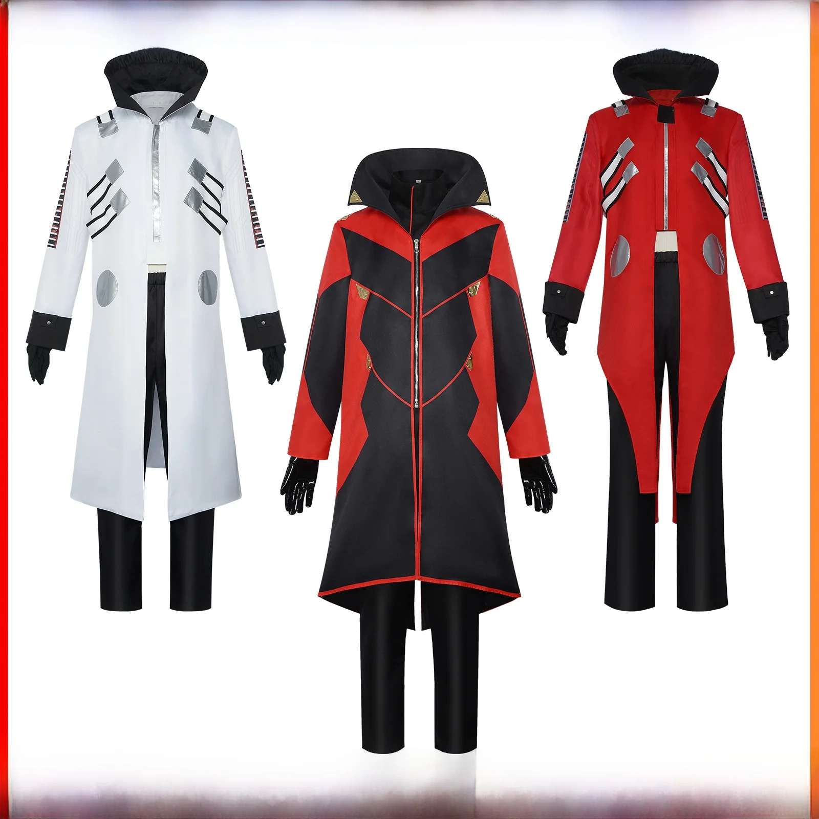   2 Costume de Cosplay tête d'œuf d'halloween rouge, tenue de médecin, spectacle sur scène, vêtements traditionnels chinois pour femmes