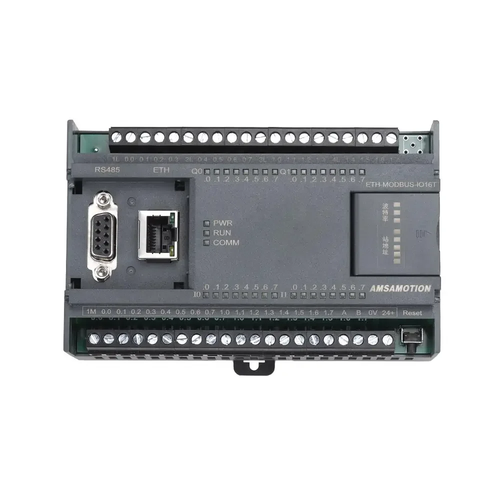 ETH-MODBUS-IO16T ETH-MODBUS-IO16R RTU Protocol RS485 PLC Extensible Module 16 Input Output Transistor Digital Analog 2AI-1AO