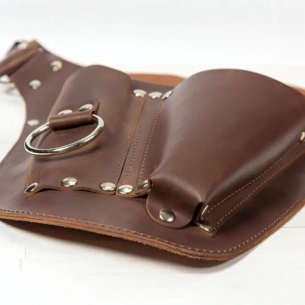 Leather Tool Belt Pouch Gardening Storage Organizer Multi Pocket Utility Work Waist Bag For Repair Hardware Accessories