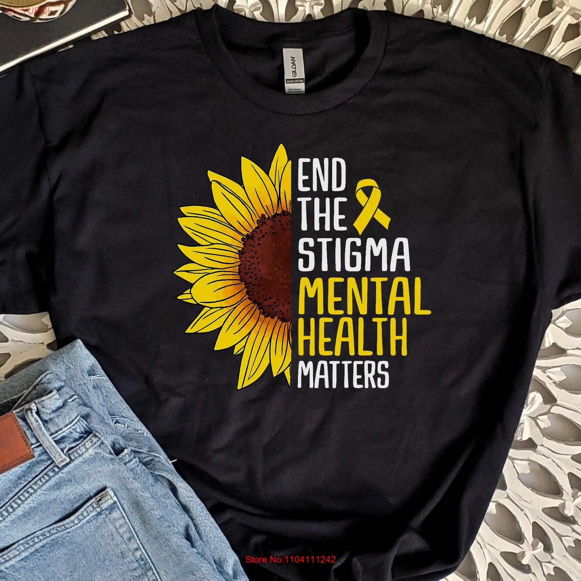 End The Stigma Mental Heath Matters T Shirt Health Motivational TherapisT PsychologisT long or short sleeves