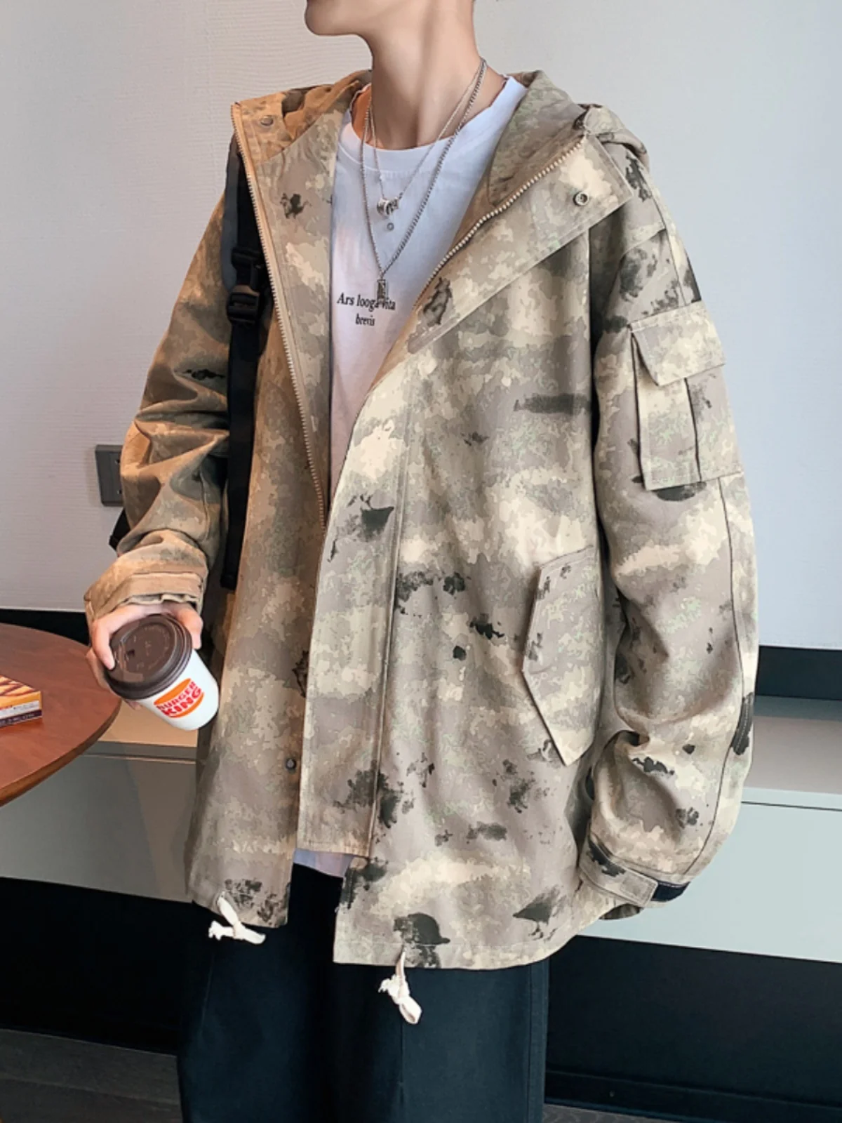 

American Sle Casual Camouflage Work Jaet Men's Spring Trendy Large Size Leisure Retro Downproof Coat Youth Sle