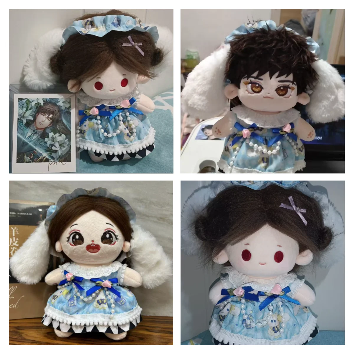 2025 New 20CM Doll ClothesBlue fresh Lolita dress with cute headdress and socks decoration Doll Accessories Love and Deepspace