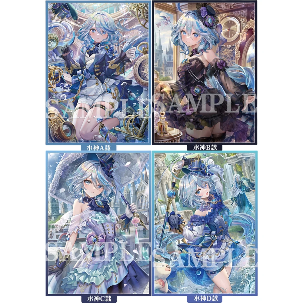 60Pcs/set Acg Genshin Impact Fontaine Furina Ptcg Anime Game Characters Colorful Color Flash Diy Toy Gift Card Protective Cover