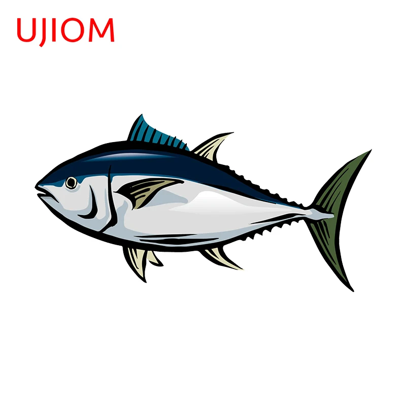 UJIOM 13cm X 6.9cm Amusing Tuna Fish Wall Stickers Personality Bedroom Windows Decal Creativite Home Decor Chambre Wallpapers