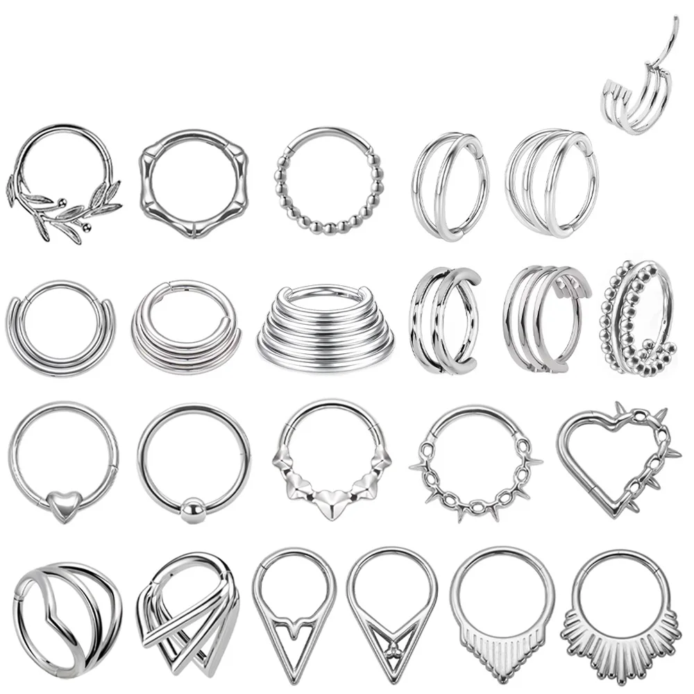 ASTM F136 Titan-Legierung Hypoallergene Minimalistische Ohrringe: Modischer Zirkonia-Freier Nasenpiercing-Ring für Männer und Frauen – Detail 2