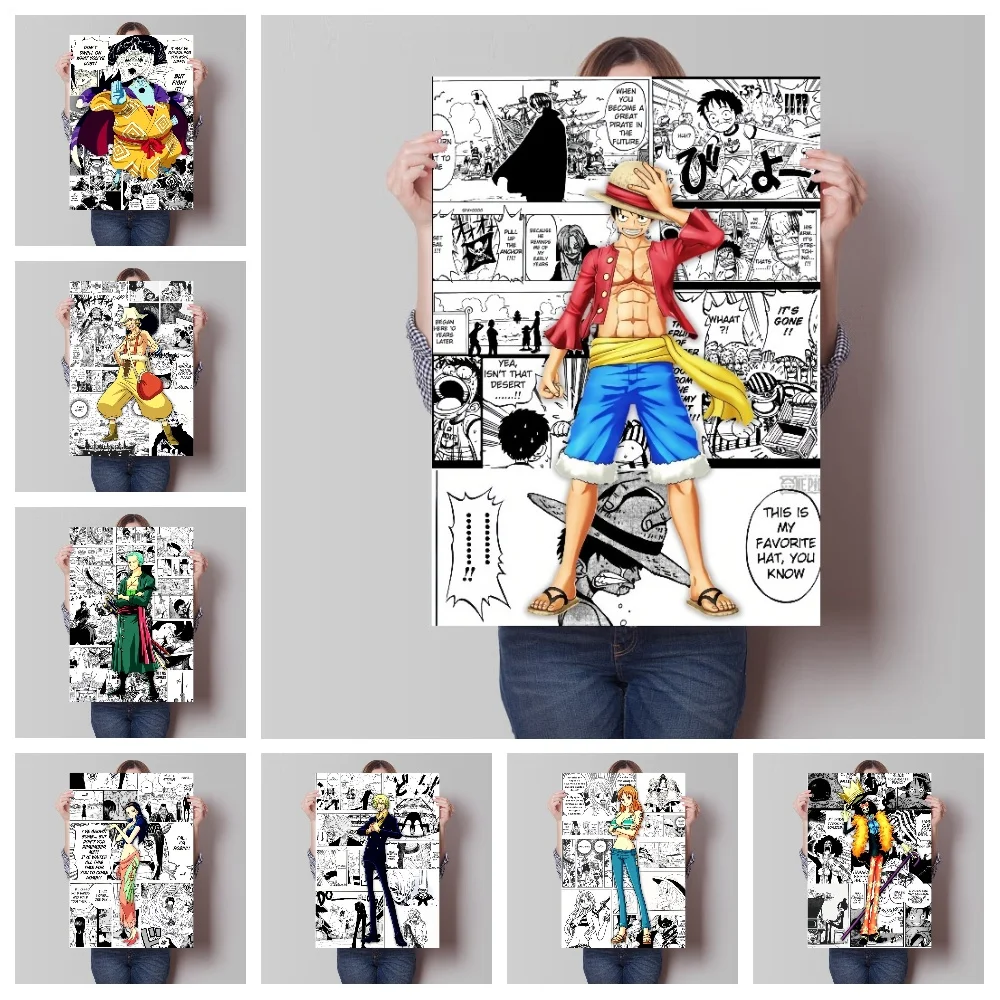 Anime One Piece Monkey D Luffy Roronoa Zoro Creative Poster Wall Gym Bar Corridor Children's Room Art Canvas Decoration Painting