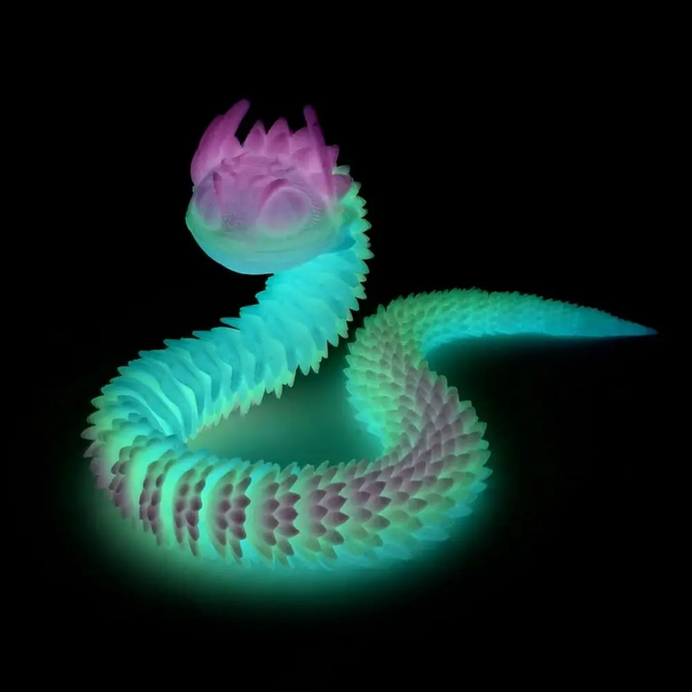 Funny Printing Model 3D Printed Snake Handmade Realistic Simulated Snake Ornament Rotatable Animal Simulation Model Desktop