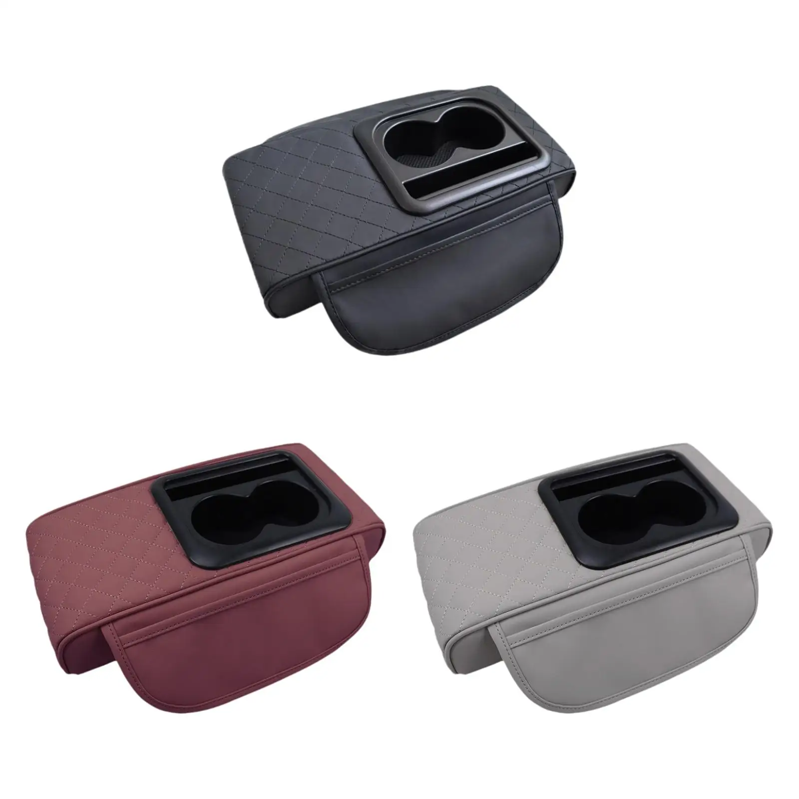 

Car Armrest Cushion with Cup Holder Armrest Cover for Auto Suvs Trucks