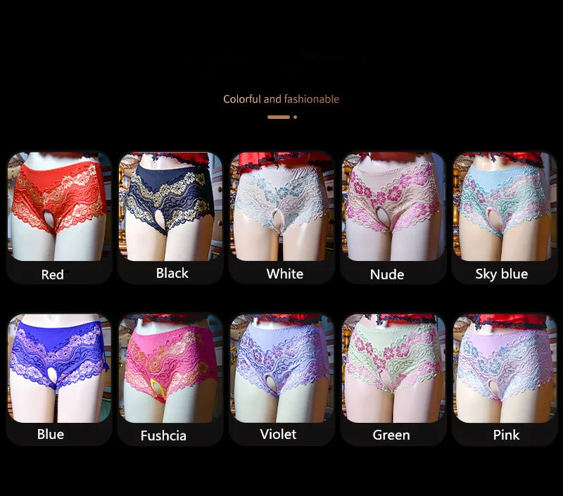 Sexy Mens Sissy Crossdress Panties Open Crotch Stretch Lace Underwear Plus Size Gay Briefs Thong Sissy Crotchless Sexy Panties