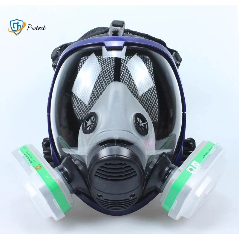 Maschera antigas chimica 6800 respiratore antipolvere filtro maschera antiappannamento per Gas acido industriale, insetticida per vernice Spray per