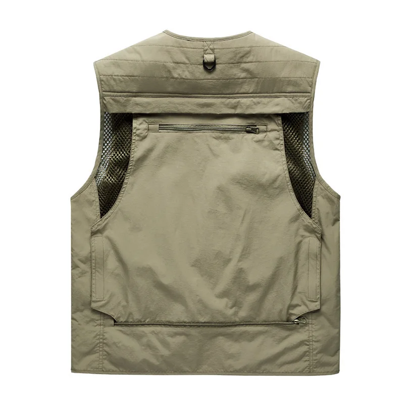 

New Summer Men Mesh Multi-pockets Fishing Photography Breathable Vests Coats Men Outdoor Waistcoats Climbing Sleeveless Jackets