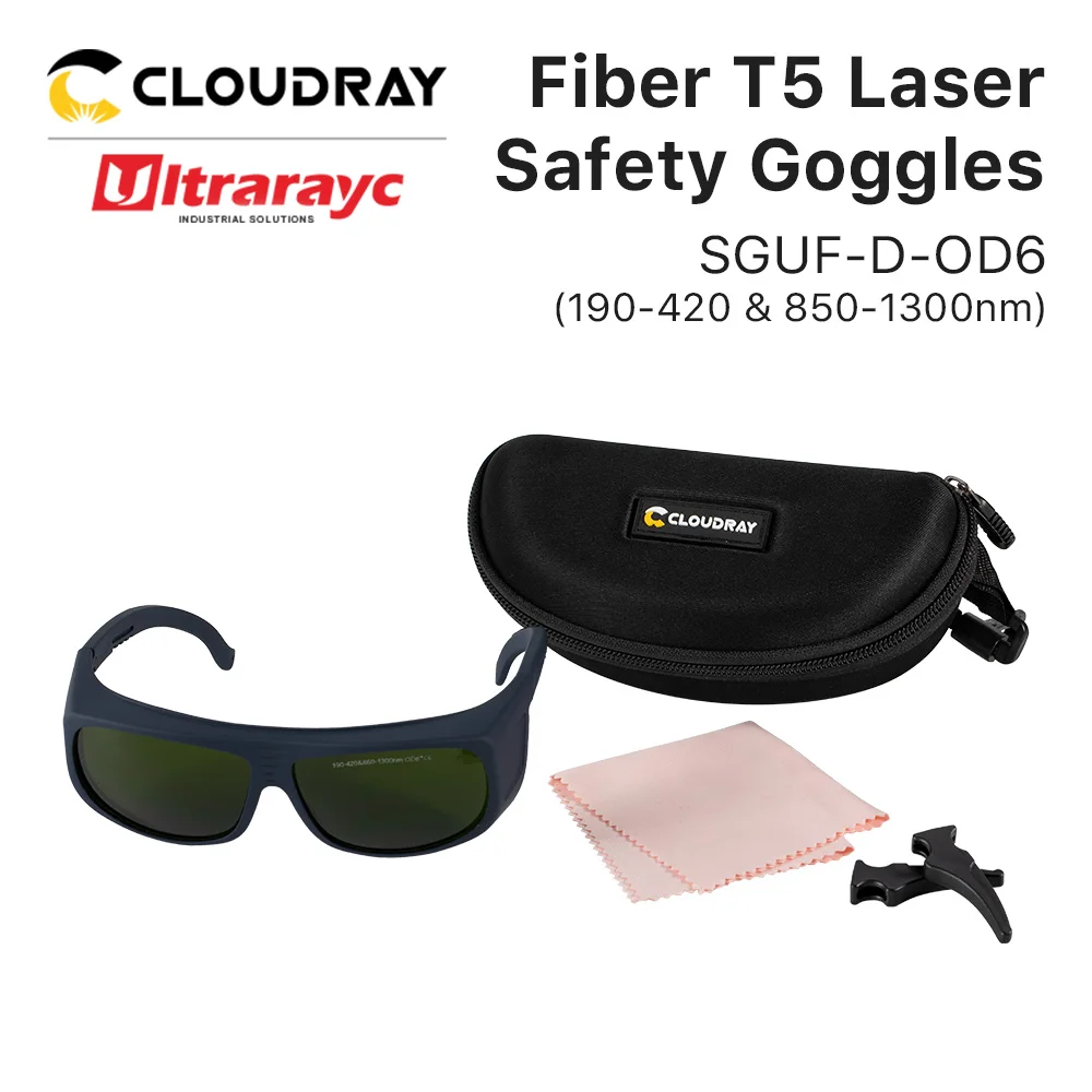 Laserowe okulary ochronne Ultrarayc 1064nm Styl D OD6+ CE Gogle ochronne do maszyny laserowej światłowodowej 190-420nm i 850-1300nm