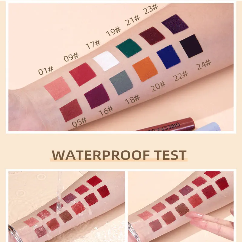 12PCS Liquid Matte Lip Gloss Gift Set Hydrating Lipstick Ink Kit 24 Hour Water Resistant Korean Lip Tint Makeup Women Cosmetic