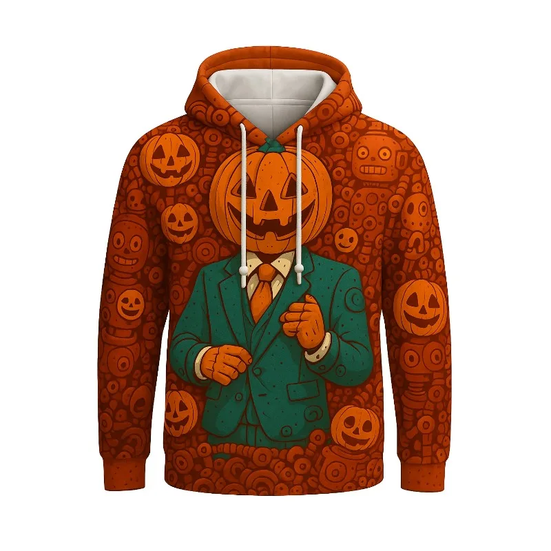 2025 جديد عصري للرجال هوديي ثلاثية الأبعاد مطبوعة هالوين اليقطين الذكور نمط مبتكرة ملابس يومية غير رسمية #6