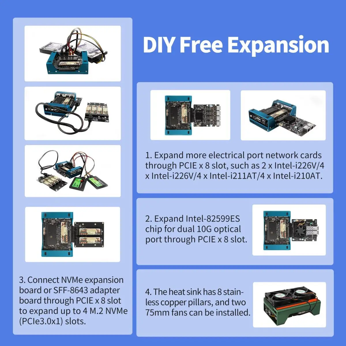MNBOXCONET Mini PC DIY Appliance N200، كمبيوتر مكتبي صغير Windows 11 Pro Office Firewall Router، DDR5 32GB RAM 1TB NVMe SSD