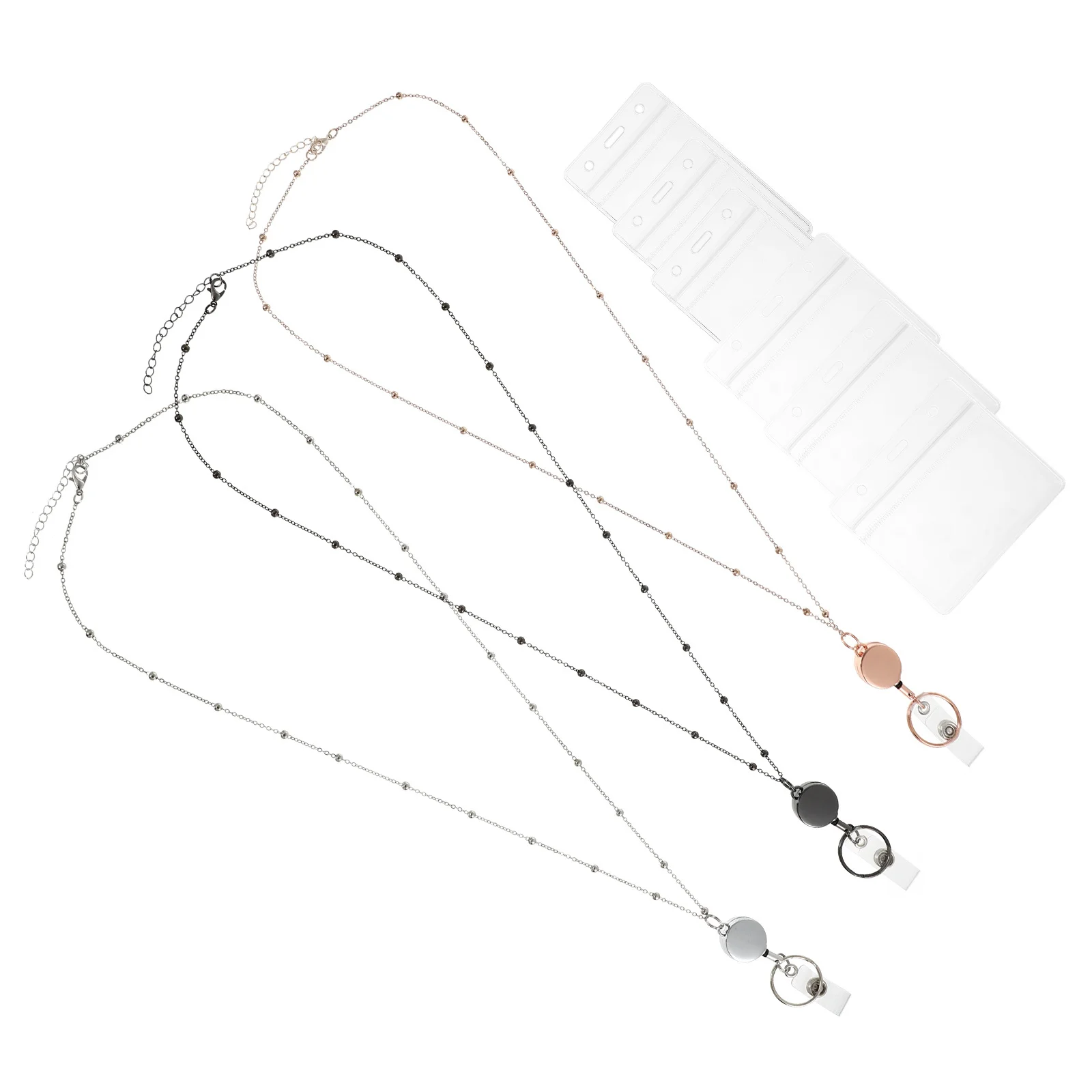 Elegante porta badge per camicia, cordino, catena, bobina, carta d'identità, chiave, portatile, pratico, accessorio da lavoro sicuro