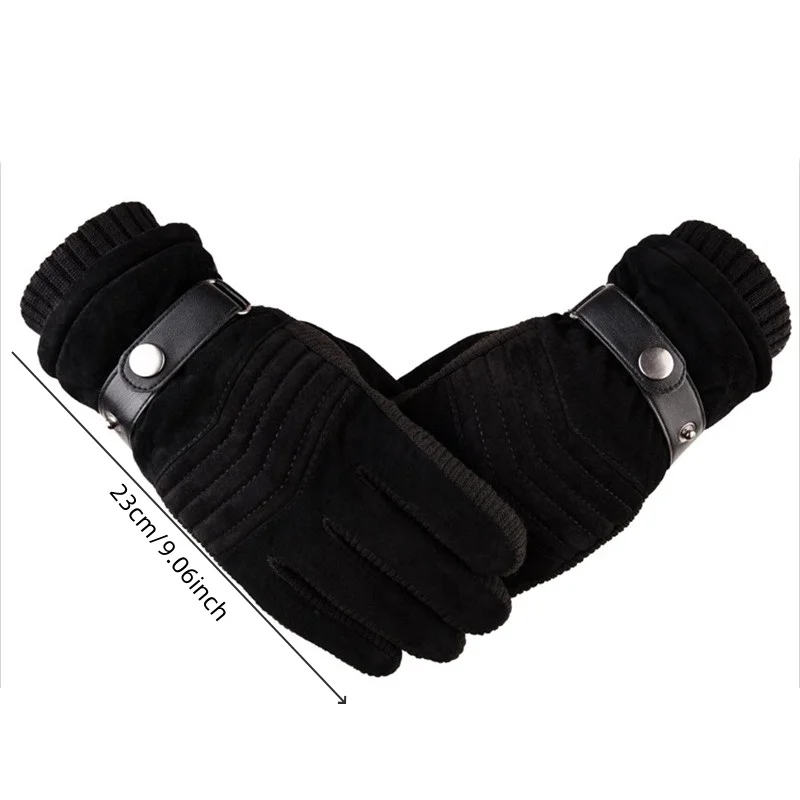 Touch Screen Winter Warm Men's Gloves Leather Casual Gloves Mittens for Men Outdoor Sport Full Finger Glove