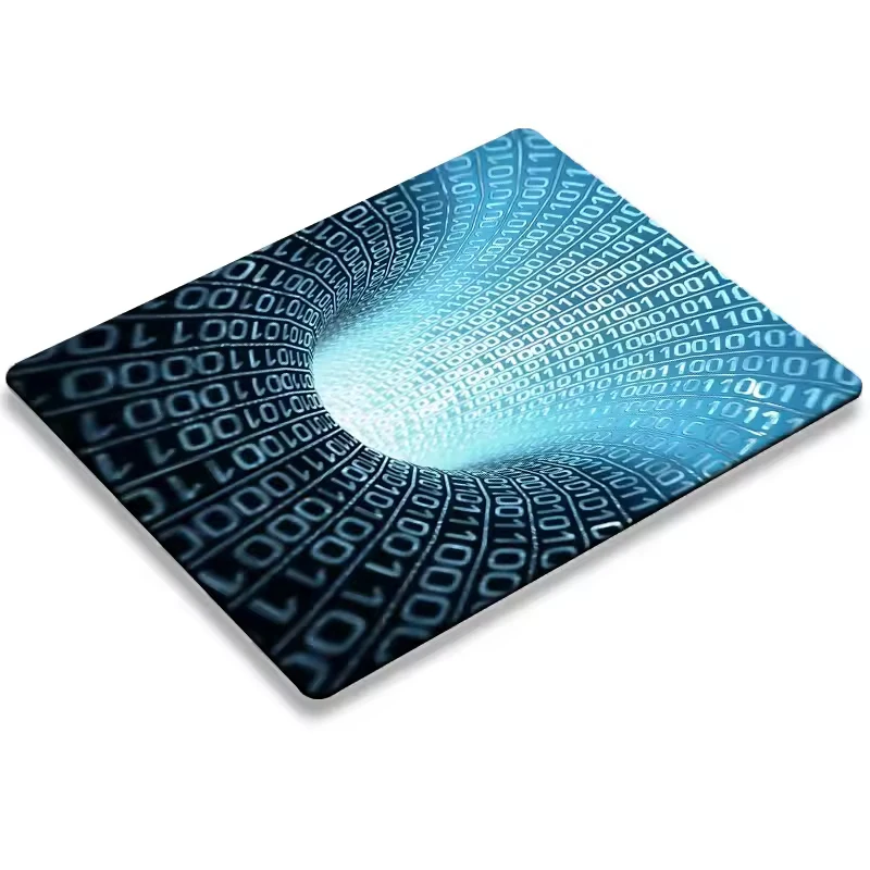 Leather Mause Pad Gamer Rug Matrix Binary Code Mouse Pads Desktop Table Mat Pc Gaming Computer Desk Protector Kawaii Accessories