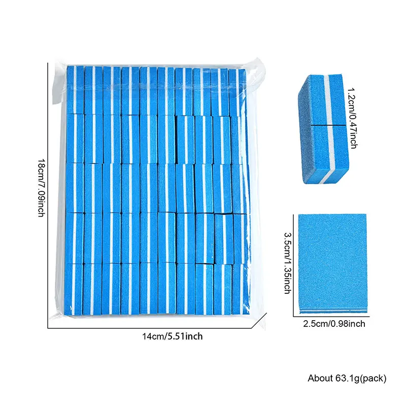 10/50pcs Mini Nails Art Buffer Sponge File Double-sided Nail Buffer Block 100/180 Grit Sanding Polishing Manicure Tools