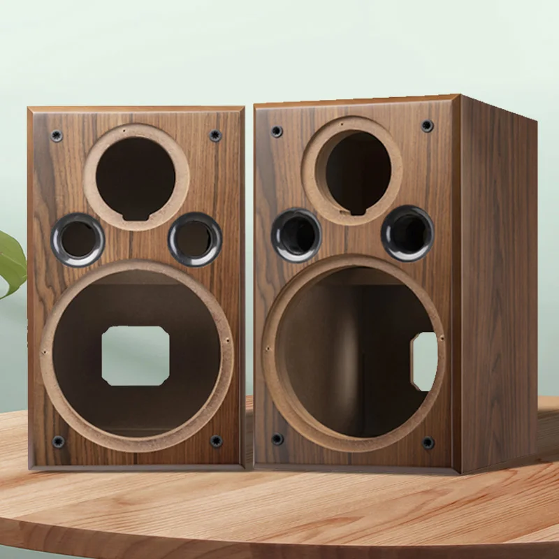2*DIY 8 Inch Bookshelf Speaker Enclosure High Density 36mm MDF Walnut Veneer Sound Box Empty Cabinet Speaker Shell For Speakers