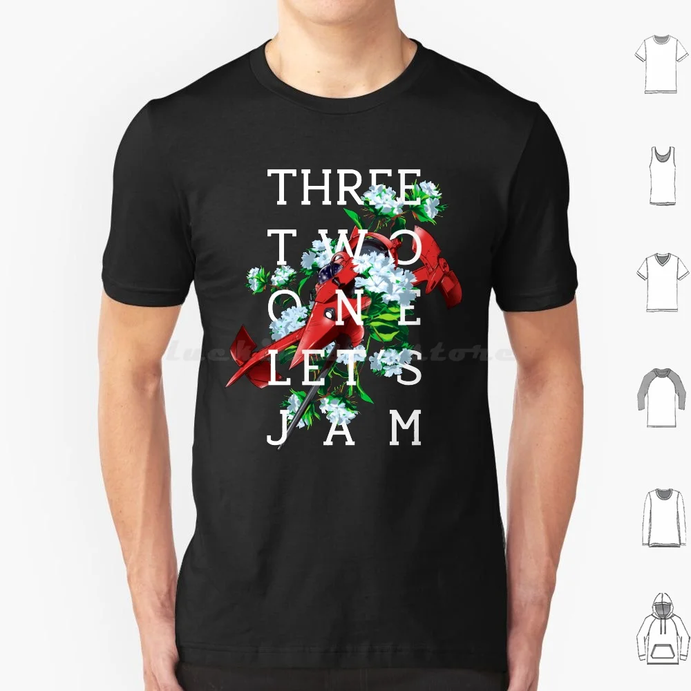 Three , Two , One , Let's Jam! T Shirt Big Size 100% Cotton Cowboybebop Spaceship Swordfish Spike Spiegel Anime Manga Toonami