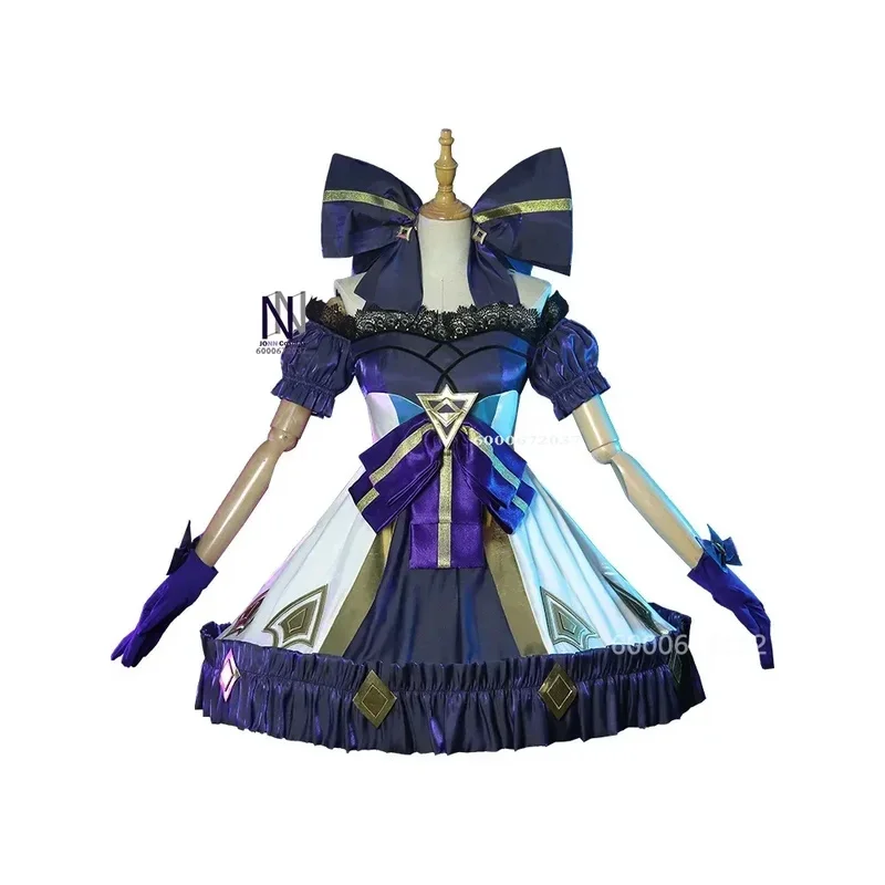 

CyGame LOL Gwen Cosplay Costume Dark Gothic Style Ruined Doll Outfit League Legends Cos Women Halloween Party Dress High Quality