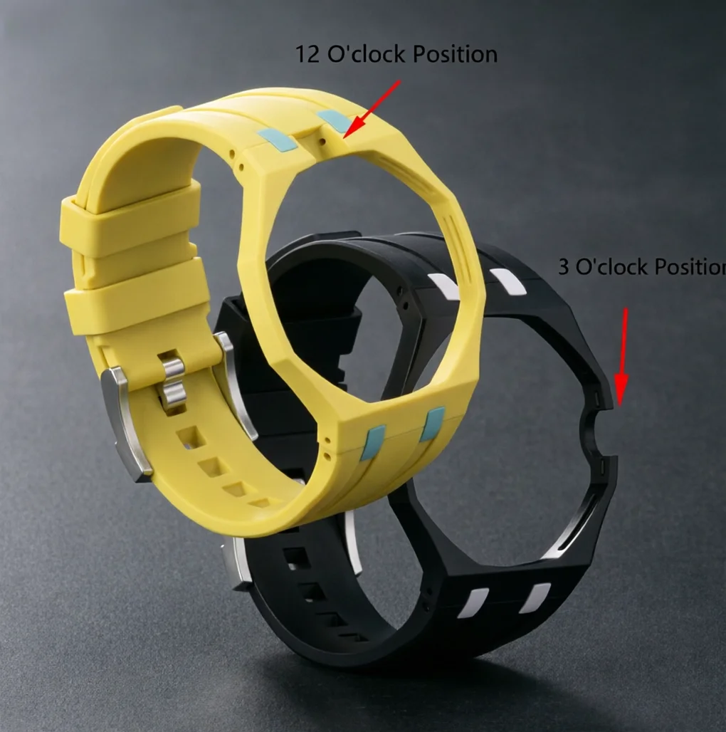 Pocket To Wristwatch Mod Kit, Octagonal Shape 2 In 1 Conversion Accessories, PC Watch Housing + Silicone Wrist Strap