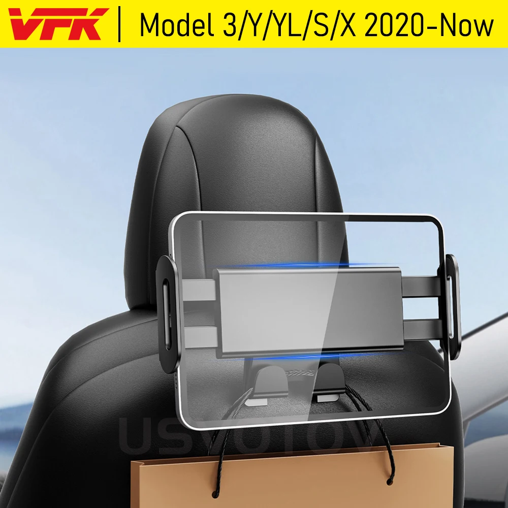 VFK Headrest Tablet Mount Holder for Tesla Model Y Juniper Model 3 YL S X 2026-2020 Car iPad Tablet Holder Back Seat Accessories