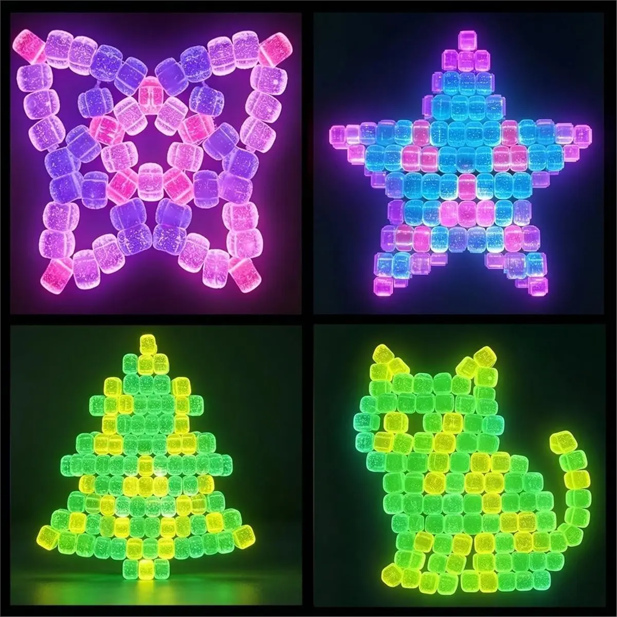 Home Tool Beads Glow in the Dark 1000PCS Neon Beads, Friendship Bracelet Beads 9mm Bulk Beads DIY Mobile Phone Chain Bead