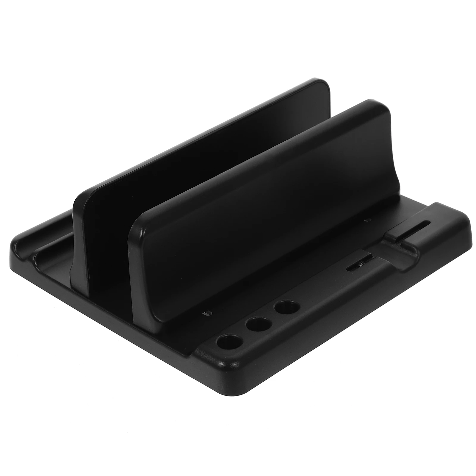 

1pc Laptop Stand Black Vertical Plastic Desktop Storage Rack For Pro Lightweight Durable Sturdy Wear-Resistant Portable