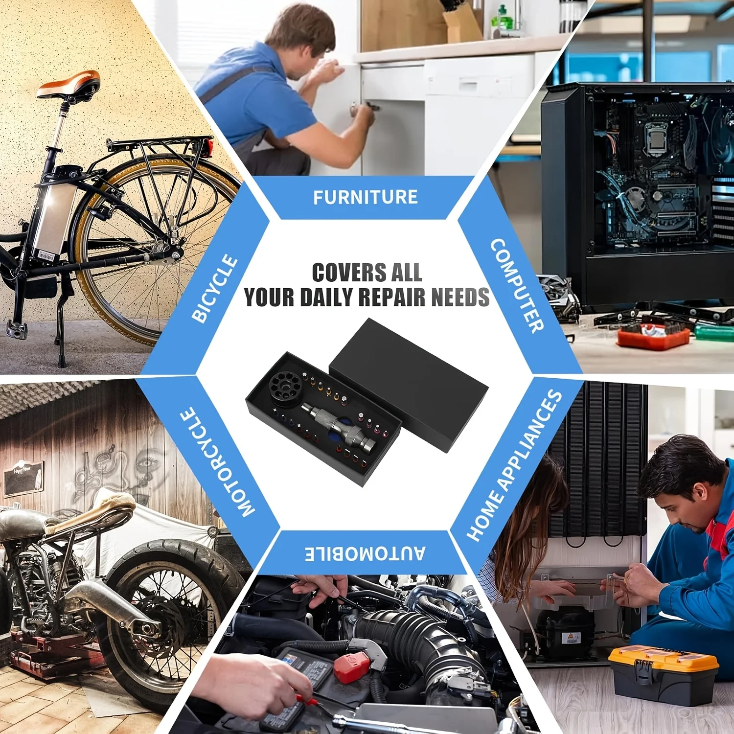 Schraubendreher-Bit-Sets 22-teilig mit magnetischen Präzisionsspitzen | mit Aufbewahrungsbasis, ergonomischem Griff und Schraubendreher-Bit-Set – Detail 6