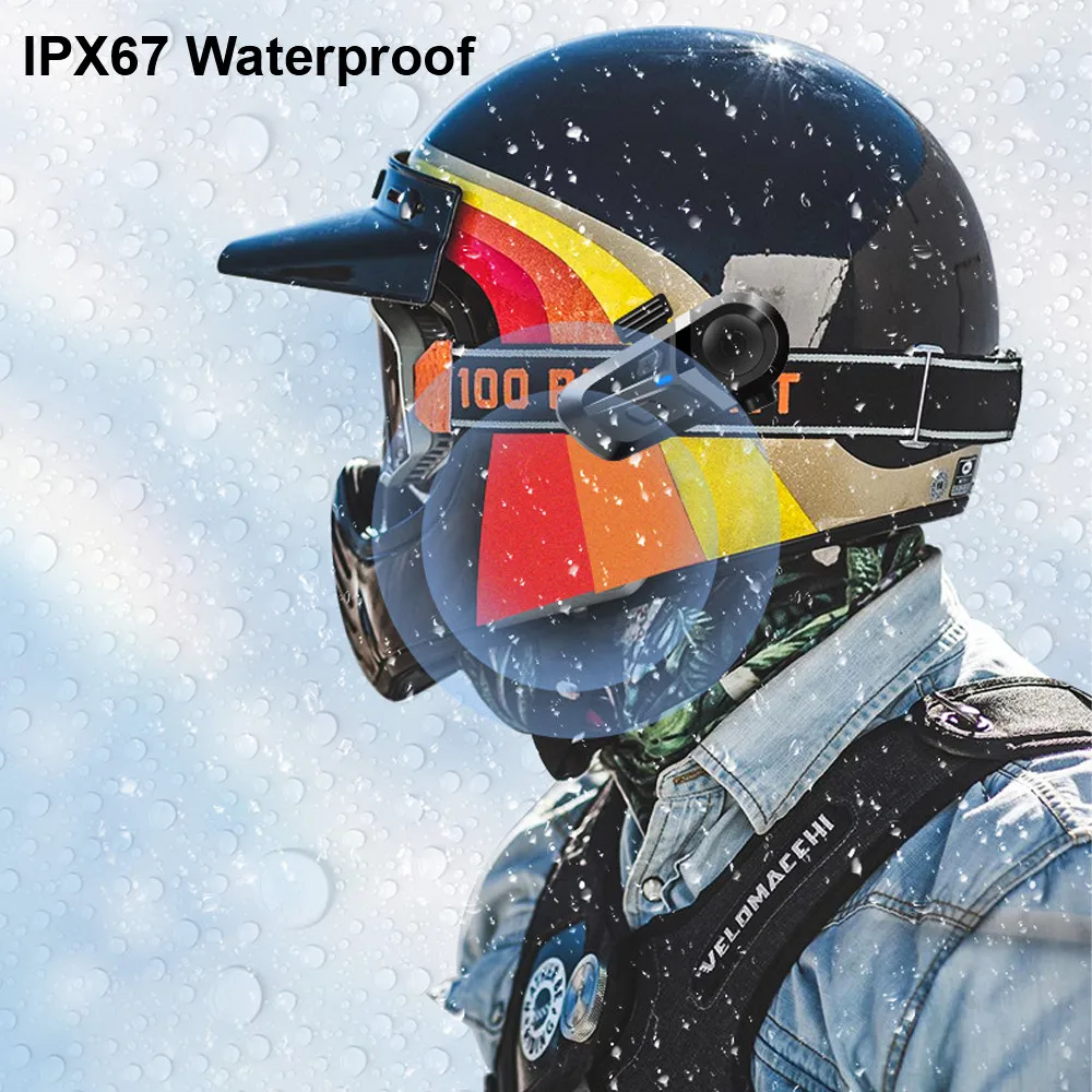 L1 سماعة بلوتوث 5.3 ميكروفون ناعم/صلب مقاوم للماء خوذة دراجة نارية سماعة دعم 2 هواتف اتصال لاسلكي